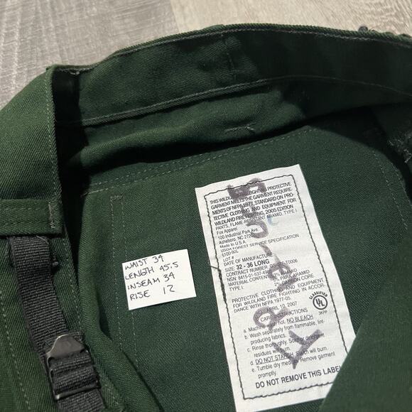 VTG Terry Manufacturing Wildand Forest Service Aramid FR Cargo Pants 2007 Green - Picture 6 of 6